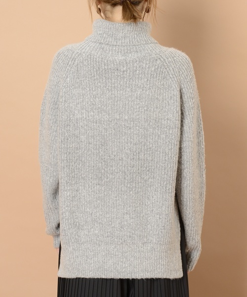 mystic（ミスティック）の「タートルニットプルオーバー（ニット/セーター・レディース・キャメル/ピンク/ブラック/グレー/ブルー・ﾌﾘ-）」の6枚目の写真