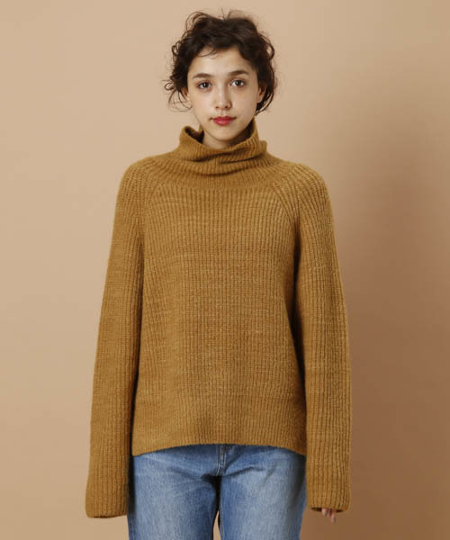 mystic（ミスティック）の「タートルニットプルオーバー（ニット/セーター・レディース・キャメル/ピンク/ブラック/グレー/ブルー・ﾌﾘ-）」の19枚目の写真