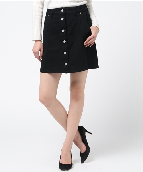 DING(ディング)の「DING/台形ミニスカート(デニムスカート・レディース・インディゴブルー/ブラック・FREE)」の12枚目の写真