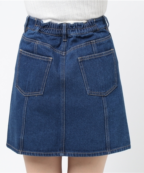 DING(ディング)の「DING/台形ミニスカート(デニムスカート・レディース・インディゴブルー/ブラック・FREE)」の7枚目の写真