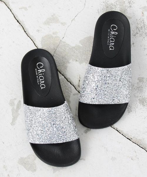 BEAUTY&YOUTH UNITED ARROWS(ビューティーアンドユースユナイテッドアローズ)の「<CHIARA>∴グリッターサンダル ◆(サンダル・レディース・ゴールド/シルバー/ブラック・35/38/36/37/39)」の4枚目の写真