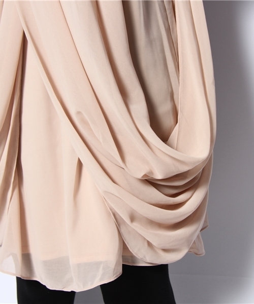 Ray BEAMS（レイビームス）の「Ray BEAMS / ビジュー付き レイヤーワンピース（ドレス・レディース・ブラック/ベージュ・ONE SIZE）」の9枚目の写真