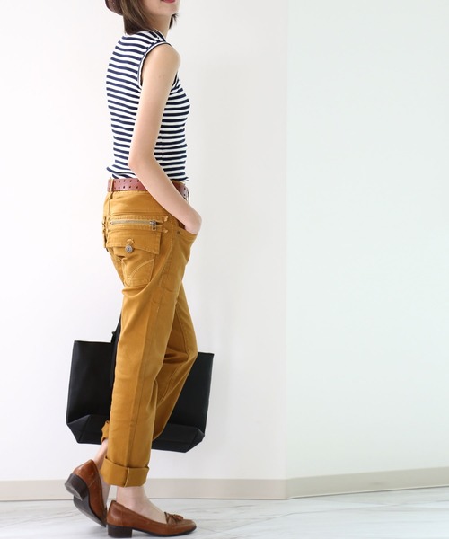 classicalelf（クラシカルエルフ）の「カツラギプレミアムチノパンツ（その他パンツ・レディース・ブラック/ターコイズブルー/ライトベージュ/ベージュ/ワインレッド/ホワイト/グリーン系その他2/グレー/Navy/カーキ/ブラウン系その他/グリーン系その他/ライトピンク/ライトグリーン/ナチュラル/アーミー/サーモンピンク/マスタード/ラベンダー・76/80/67/73/61/88/64/92/70/84）」の5枚目の写真