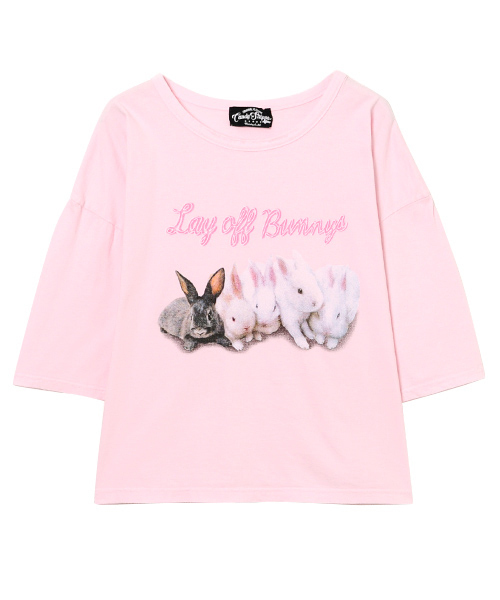 Candy Stripper(キャンディストリッパー)の「LAY OFF BUNNYS BIG TEE(Tシャツ/カットソー・レディース・ブラック/ライトブルー/オフホワイト/ピンク・2)」の4枚目の写真