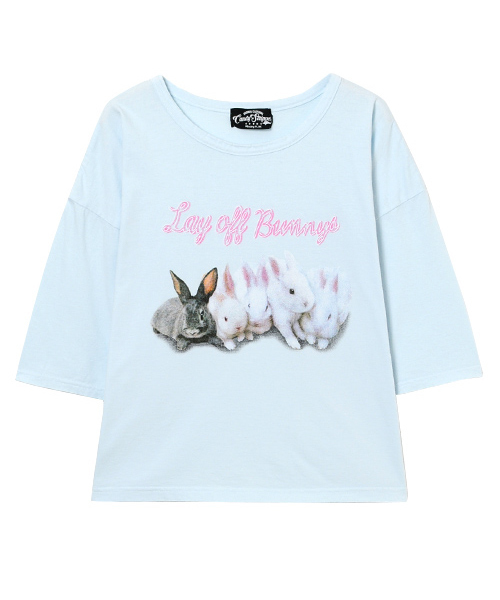 Candy Stripper(キャンディストリッパー)の「LAY OFF BUNNYS BIG TEE(Tシャツ/カットソー・レディース・ブラック/ライトブルー/オフホワイト/ピンク・2)」の3枚目の写真