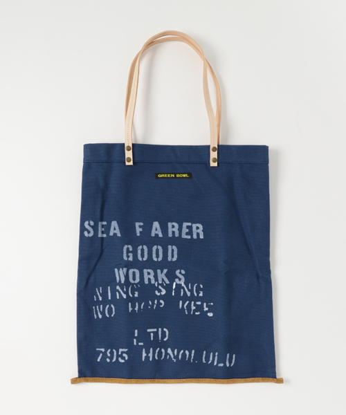 GREEN BOWL（グリーンボウル）の「GREEN BOWL Canvas Logo Tote Bag/グリーンボウルキャンバスロゴトートバッグ（トートバッグ・メンズ・キナリ/ネイビー・FREE）」の10枚目の写真