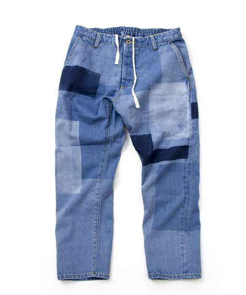 aozoraパッチワークデニム パッチワークデザイン デニムパンツ AOZORA パッチワークデザイン