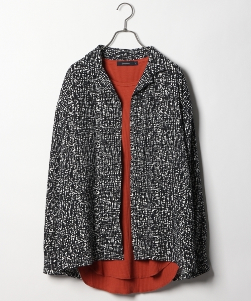 RAGEBLUE（レイジブルー）の「幾何学柄PEオープンカラーシャツ/772077（シャツ/ブラウス・メンズ・ネイビー/グレー系その他/ブルー・LARGE/MEDIUM/SMALL）」の2枚目の写真