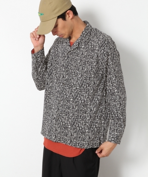 RAGEBLUE（レイジブルー）の「幾何学柄PEオープンカラーシャツ/772077（シャツ/ブラウス・メンズ・ネイビー/グレー系その他/ブルー・LARGE/MEDIUM/SMALL）」の4枚目の写真