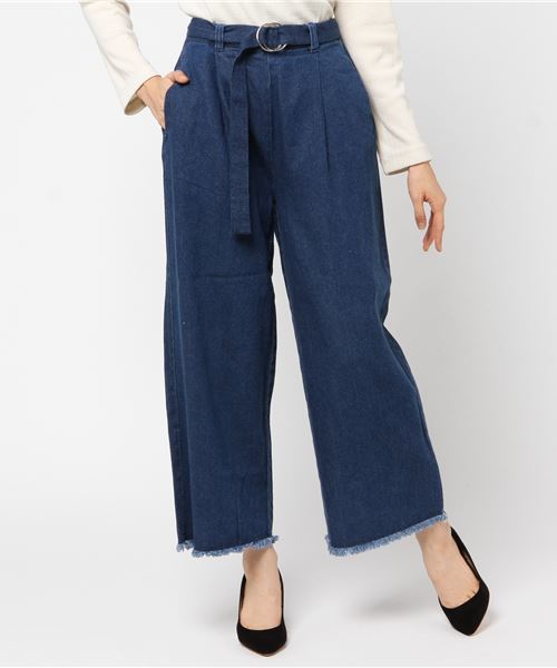 WEGO（ウィゴー）の「WEGO/デニムフリンジワイドパンツ（デニムパンツ・レディース・インディゴブルー/ダークインディゴブルー・MEDIUM/LARGE/SMALL）」の15枚目の写真