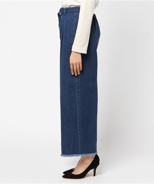 WEGO（ウィゴー）の「WEGO/デニムフリンジワイドパンツ（デニムパンツ・レディース・インディゴブルー/ダークインディゴブルー・MEDIUM/LARGE/SMALL）」の8枚目の写真