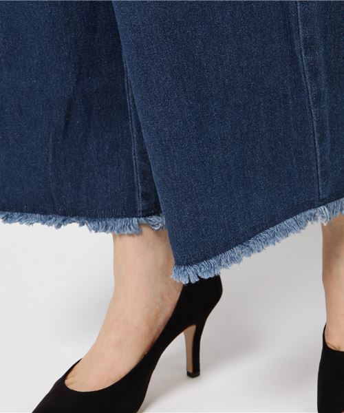 WEGO（ウィゴー）の「WEGO/デニムフリンジワイドパンツ（デニムパンツ・レディース・インディゴブルー/ダークインディゴブルー・MEDIUM/LARGE/SMALL）」の13枚目の写真