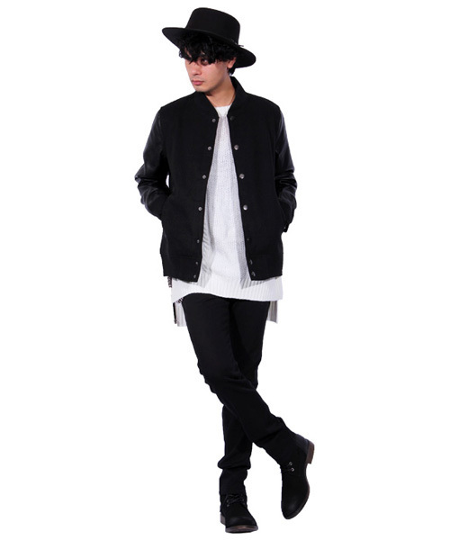 ８(eight)（エイト）の「ロング丈 ニット セーター クルーネック ケーブルニット（ニット/セーター・メンズ・ブラック/ワイン/キナリ/グレー・MEDIUM/LARGE/X-LARGE）」の7枚目の写真