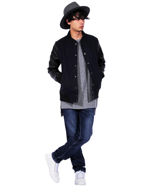 ８(eight)（エイト）の「ロング丈 ニット セーター クルーネック ケーブルニット（ニット/セーター・メンズ・ブラック/ワイン/キナリ/グレー・MEDIUM/LARGE/X-LARGE）」の16枚目の写真