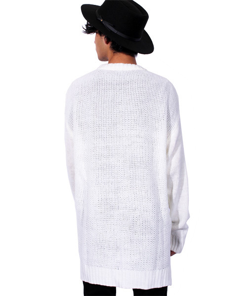 ８(eight)（エイト）の「ロング丈 ニット セーター クルーネック ケーブルニット（ニット/セーター・メンズ・ブラック/ワイン/キナリ/グレー・MEDIUM/LARGE/X-LARGE）」の21枚目の写真