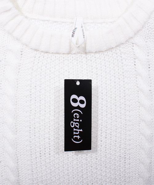 ８(eight)（エイト）の「ロング丈 ニット セーター クルーネック ケーブルニット（ニット/セーター・メンズ・ブラック/ワイン/キナリ/グレー・MEDIUM/LARGE/X-LARGE）」の9枚目の写真