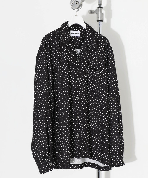 ATTACHMENT(アタッチメント)の「【ATTACHMENT】ランダムドットリラックスオープンカラーシャツ(シャツ/ブラウス・メンズ・ホワイト/ブラック・1/2/3)」の8枚目の写真