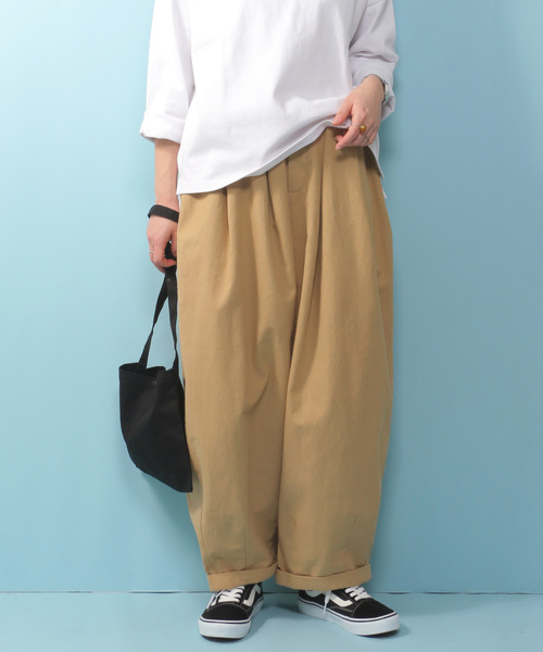 notch.(ノッチ)の「綿麻キャンバスサーカスパンツ (その他パンツ・レディース・ベージュ/ネイビー/ダークグリーン/ブラック・M/L)」の14枚目の写真
