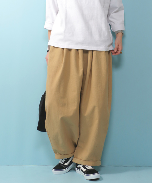 notch.(ノッチ)の「綿麻キャンバスサーカスパンツ (その他パンツ・レディース・ベージュ/ネイビー/ダークグリーン/ブラック・M/L)」の15枚目の写真