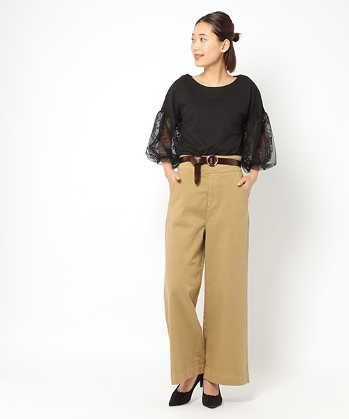 laboratory work（ラボラトリーワーク）の「袖レースチュールプルオーバー（Tシャツ/カットソー・レディース・ホワイト/ブラック/ベージュ・MEDIUM）」の12枚目の写真