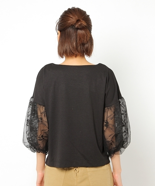 laboratory work（ラボラトリーワーク）の「袖レースチュールプルオーバー（Tシャツ/カットソー・レディース・ホワイト/ブラック/ベージュ・MEDIUM）」の10枚目の写真