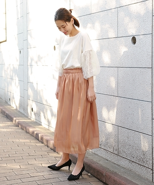 laboratory work（ラボラトリーワーク）の「袖レースチュールプルオーバー（Tシャツ/カットソー・レディース・ホワイト/ブラック/ベージュ・MEDIUM）」の17枚目の写真