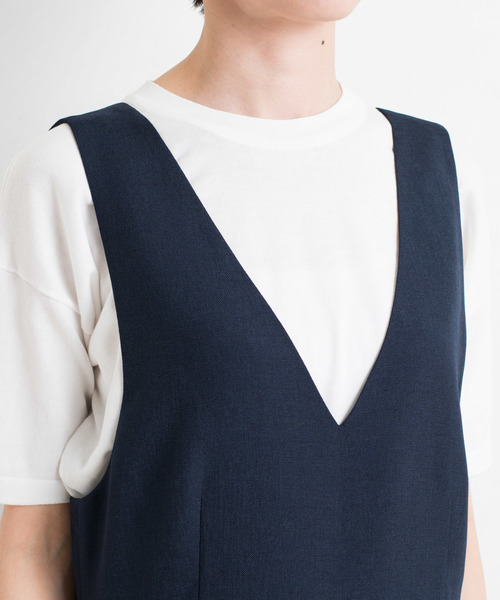 RIVE DROITE（リヴドロワ）の「【洗える】リネンライクサロペット（サロペット/オーバーオール・レディース・ライトベージュ/ネイビー・FREE）」の17枚目の写真