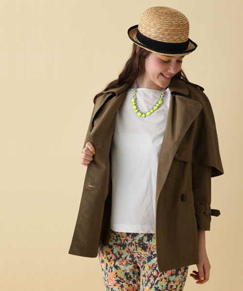 Another Edition（アナザーエディション）の「AE[A]CAPE S/TRNC（トレンチコート・レディース・ブラウン/ベージュ/ネイビー・SMALL/MEDIUM）」の2枚目の写真