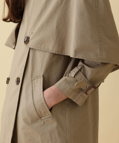 Another Edition（アナザーエディション）の「AE[A]CAPE S/TRNC（トレンチコート・レディース・ブラウン/ベージュ/ネイビー・SMALL/MEDIUM）」の10枚目の写真