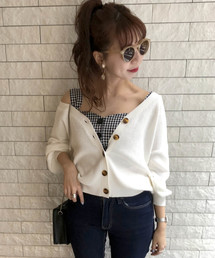 archives | ワッフル編みボリューム袖カーディガン(ニット/セーター)