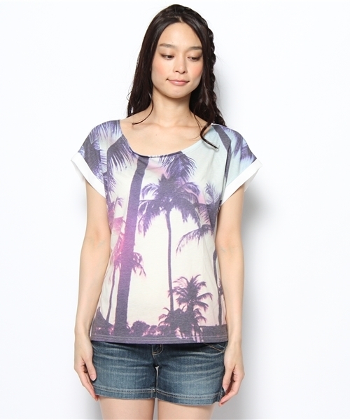 WEGO(ウィゴー)の「WEGO/シフォン切替風景プリントTee(S)(Tシャツ/カットソー・レディース・その他1/その他2/その他3/その他4/その他5・FREE)」の6枚目の写真