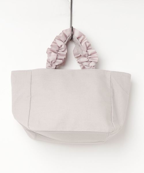 KOBE LETTUCE（コウベレタス）の「[A4サイズ]ボリューミーフリルハンドルキャンバストートバッグ＊BAG/鞄/手提げ/レディース[B1180]神戸レタス（トートバッグ・レディース・ライトグレー/ブラック/ネイビー/アイボリー・FREE）」の9枚目の写真