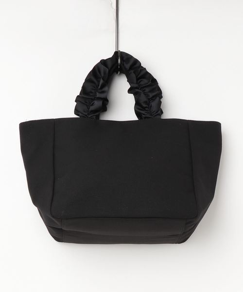 KOBE LETTUCE（コウベレタス）の「[A4サイズ]ボリューミーフリルハンドルキャンバストートバッグ＊BAG/鞄/手提げ/レディース[B1180]神戸レタス（トートバッグ・レディース・ライトグレー/ブラック/ネイビー/アイボリー・FREE）」の2枚目の写真
