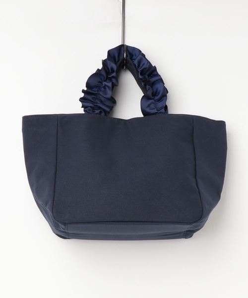 KOBE LETTUCE（コウベレタス）の「[A4サイズ]ボリューミーフリルハンドルキャンバストートバッグ＊BAG/鞄/手提げ/レディース[B1180]神戸レタス（トートバッグ・レディース・ライトグレー/ブラック/ネイビー/アイボリー・FREE）」の5枚目の写真