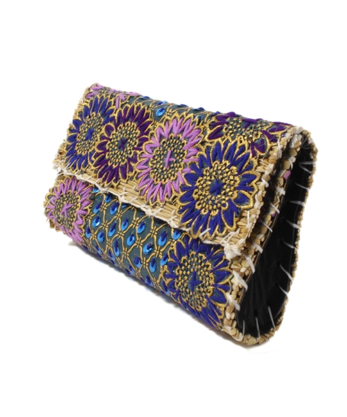 And A（アンドエー）の「ビニールクロスクラッチ（クラッチバッグ・レディース・ブラウン/パープル・FREE）」の4枚目の写真