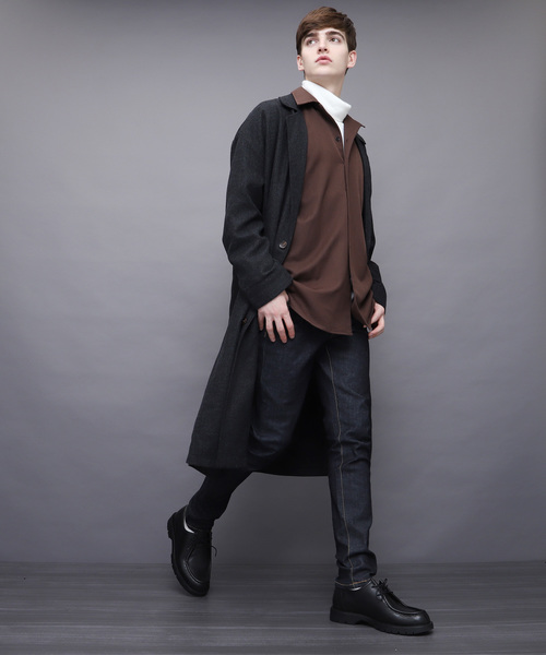 EMMA CLOTHES（エマクローズ）の「ハイネックショートモヘア ラグランスリーブニットソー（ニット/セーター・メンズ・ホワイト/ブラック/ベージュ/パープル/チャコール/ブラウン・FREE）」の15枚目の写真