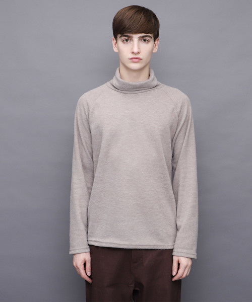 EMMA CLOTHES（エマクローズ）の「ハイネックショートモヘア ラグランスリーブニットソー（ニット/セーター・メンズ・ホワイト/ブラック/ベージュ/パープル/チャコール/ブラウン・FREE）」の22枚目の写真