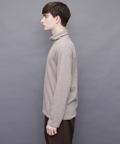 EMMA CLOTHES（エマクローズ）の「ハイネックショートモヘア ラグランスリーブニットソー（ニット/セーター・メンズ・ホワイト/ブラック/ベージュ/パープル/チャコール/ブラウン・FREE）」の19枚目の写真