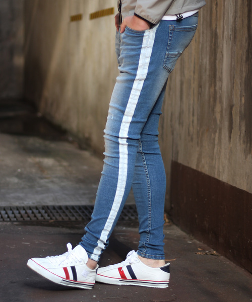 RATTLE TRAP（ラトルトラップ）の「【ハイパーストレッチスキニー】サイドラインデニム ジェギンス（デニムパンツ・メンズ・ブルー/ブラック・LL/SS/S/M/L）」の10枚目の写真