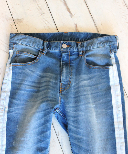 RATTLE TRAP（ラトルトラップ）の「【ハイパーストレッチスキニー】サイドラインデニム ジェギンス（デニムパンツ・メンズ・ブルー/ブラック・LL/SS/S/M/L）」の16枚目の写真