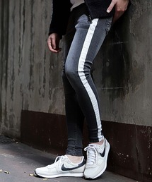 RATTLE TRAP | 【ハイパーストレッチスキニー】サイドラインデニム ジェギンス(デニムパンツ)