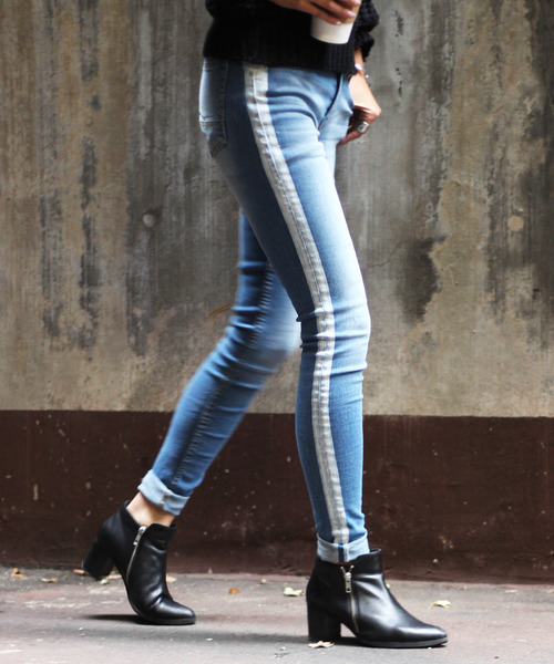 RATTLE TRAP（ラトルトラップ）の「【ハイパーストレッチスキニー】サイドラインデニム ジェギンス（デニムパンツ・メンズ・ブルー/ブラック・LL/SS/S/M/L）」の21枚目の写真