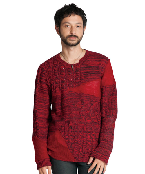 glamb(グラム)の「Travis knit(ニット/セーター・メンズ・グレー/レッド・1/2/3/4)」の1枚目の写真