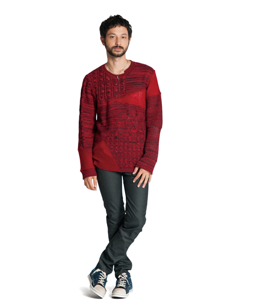 glamb(グラム)の「Travis knit(ニット/セーター・メンズ・グレー/レッド・1/2/3/4)」の5枚目の写真