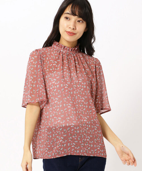 セール 小花柄プリント5分袖シフォンブラウス シャツ ブラウス 179 Wg イチナナキュウダブルジー のファッション通販 Zozotown