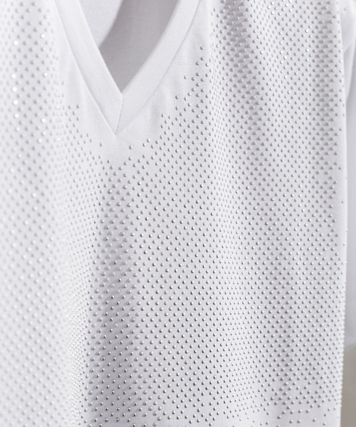 5351 POUR LES HOMMES（ゴーサンゴーイチプールオム）の「【ピマコットン】クラシック ストーン Vネック Ｔシャツ（Tシャツ/カットソー・メンズ・ホワイト/ブラック・44/46/48/50）」の2枚目の写真