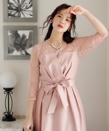 ✨新品タグ付✨23区　大きいサイズシフォンカットジャガードドレス　アプロディール APPLAUDIR】デリカレース ドレス / 23区 | ファッション通販