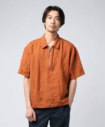 VIBGYOR Select/ フレンチリネンハーフＺＩＰ半袖シャツ
