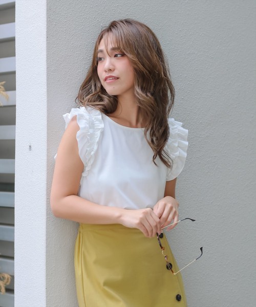 Clear クリア の 袖フリルカットソートップス Tシャツ カットソー Wear