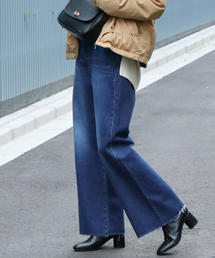 coen | フレアデニムパンツ（フレイドヘムデニム / ネイビー）(デニムパンツ)